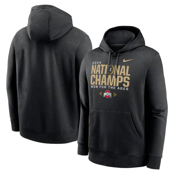 Men's Ohio State Buckeyes Black 2024 National Champions Pullover Hoodie Men's Ohio State Buckeyes Black 2024 National Champions Pullover Hoodie